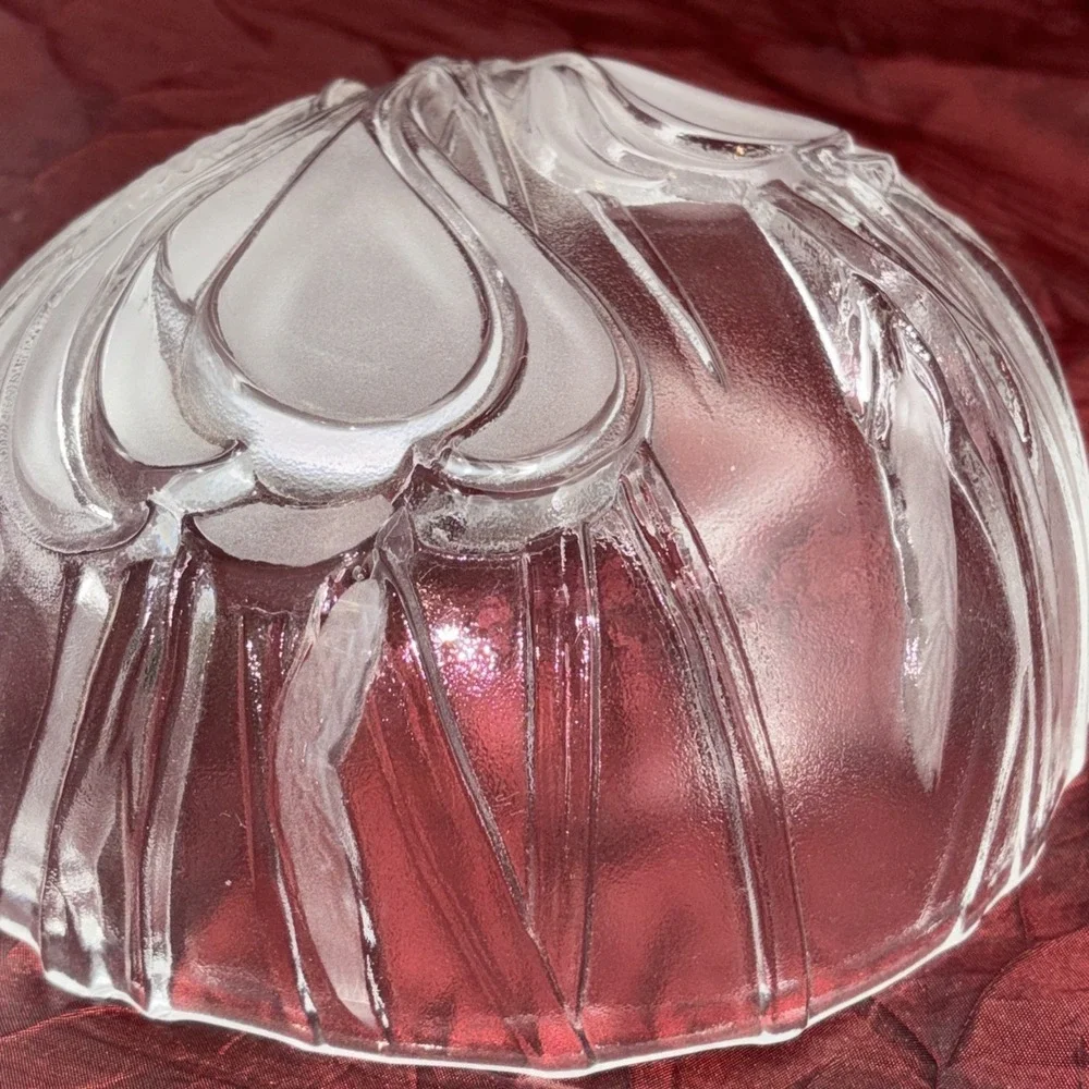 Vintage Walther Mikasa Crocus Flower Crystal Decorative Bowl Candy Dish Germany